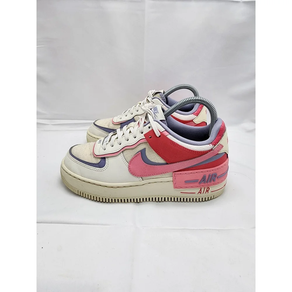 Nike Air Force 1 Shadow SE Women's Athletic Sneakers Summit White Pink Used 7